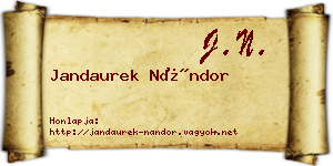 Jandaurek Nándor névjegykártya